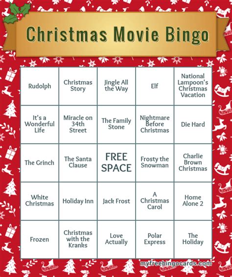 christmas movies bingo