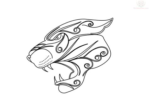 tribal jaguar head tattoo design