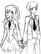 Twins Anime Drawing Twin Oc Template Pages Getdrawings Coloring sketch template