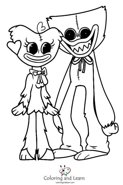 huggy wuggy kissy wissy coloring pages