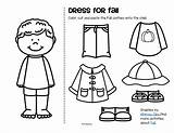 Preschool Activities Kindergarten Clothes Cut Paste Fall Boy Worksheets Girl Kids Color Winter Dress Autumn Printable Boys Onto Outfits Seasons sketch template