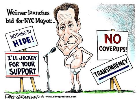 Weiner New York Mayor Bid ~~ May 2013 Editorial Cartoon Social Ill