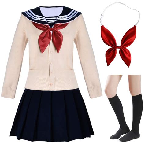 buy japanese school girls short sleeve uniform sailor navy blue pleated