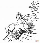 Coloring Rooster Wind Roof Chicken Pages Printable Template sketch template