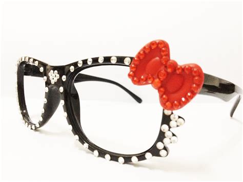 items similar to bling bling rhinestone lovely bow eyeglasses frame