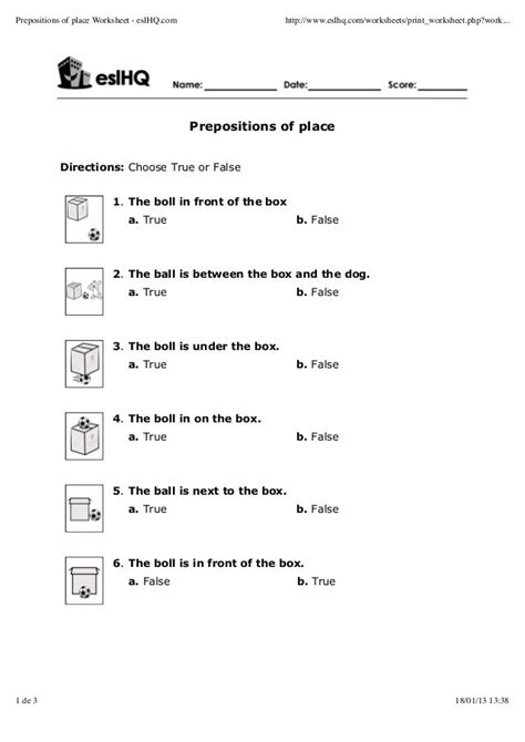 prepositions  place