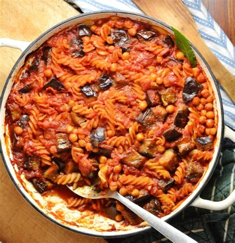 easy eggplant pasta bake with chickpeas everyday healthy
