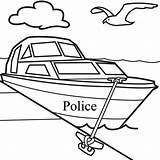 Coloring Boat Pages Motor Library Clipart Police Printable sketch template