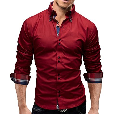 lente overhemd mannen merk zakelijk slim fit shirt mannelijke lange mouwen casual heren