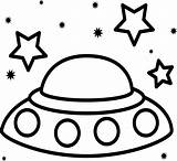Ufo Ovni Spaceship Volando Cartoon sketch template