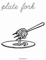Coloring Fork Plate Dinner Cursive Favorites Login Add Built California Usa Twistynoodle Noodles sketch template