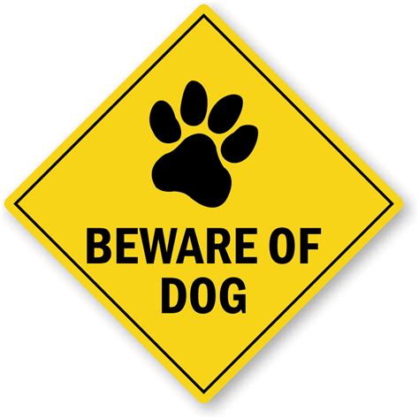 beware  dog label  dog paw symbol sku lb