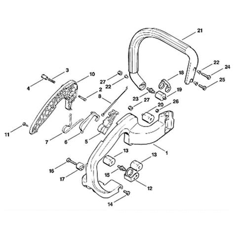 stihl  chainsaw av parts diagram  handle