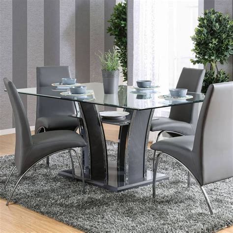 rectangle glass top dining table   modern dining room set modern