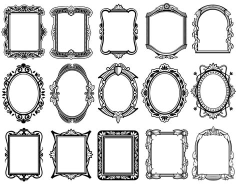 oval rectangular vintage victorian baroque vector frames