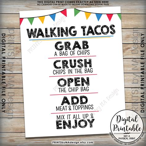 printable walking taco sign