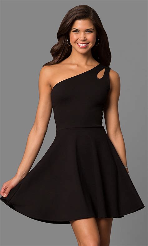 One Shoulder Short Party Dress With Cut Out Promgirl