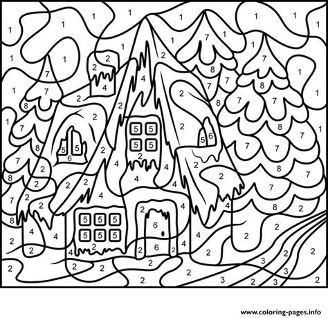 color  number adults house  coloring pages printable