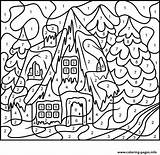Number Adults House Color Coloring Printable Pages sketch template