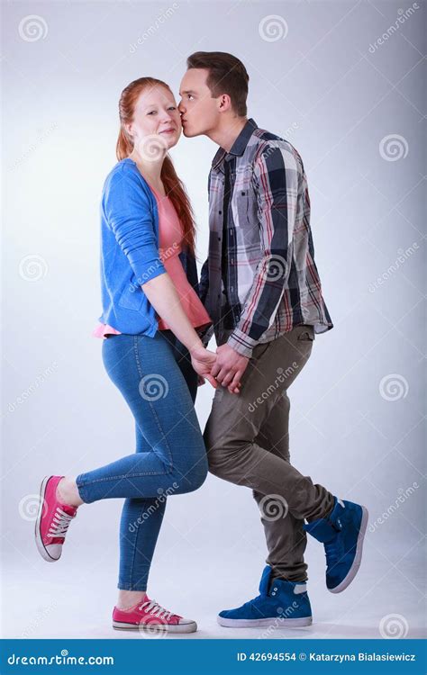 teenagers  love stock photo image  girlfriend kiss