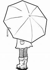 Umbrella Chuva Paraguas Colorear Segurando Garota Desenho Sombrilla Colorironline sketch template