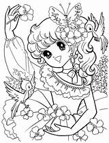 Coloring Pages Nurie Manga Kawaii Anime Flower Book Shojo Vintage Girl sketch template