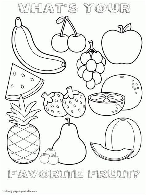 healthy food coloring pages  preschool fruit coloring pages food