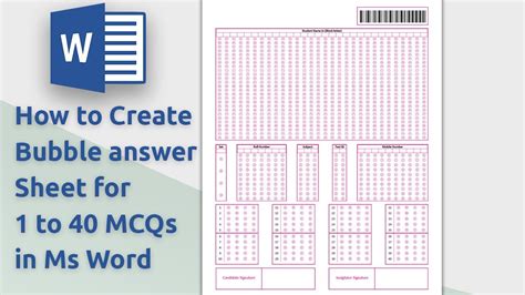 create bubble answer sheet     mcqs question paper  ms