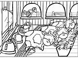 Colorare Mucche Stalla Mungitura Vacche Mungere sketch template