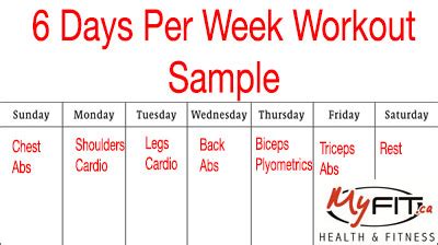 days  week workout list