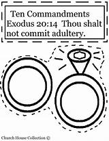 Adultery Thou Shalt Commit Commandments Ten Cut Craft Crafts Exodus Commandment Lesson Sheet Glue Paper 7th Sunday School Children Printable sketch template