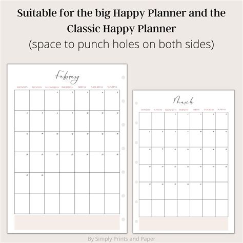 planner year   glance calendar monthly printable etsy uk