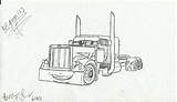 Peterbilt Coloring Pages Truck sketch template