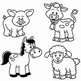 Farm Coloring Pages Animals Animal Preschoolers Printable Getcolorings Color sketch template