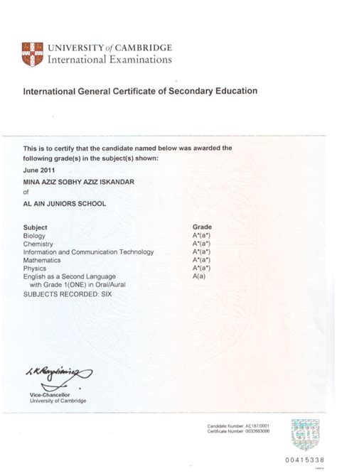 ordinary level certificate