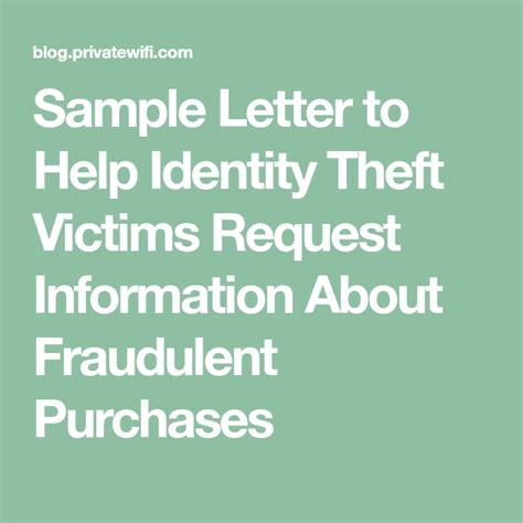 sample letter   identity theft victims request information