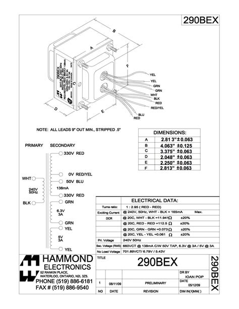 hammond power solutions transformer wiring diagram