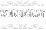 Coloring Pages Days Week Wednesday Kids Choose Board sketch template