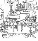 Coloring Pages Colouring Piano Music House Adult Adults Kindergarten Inspirational Printable Book Sheets Choose Board sketch template