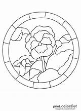 Stained Glass Pansy Coloring Flower Print Printable Pages Flowers Color Getdrawings Drawing Printcolorfun Patterns Getcolorings sketch template