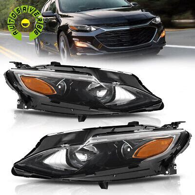 halogen model    chevy malibu black headlights headlamps