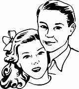 Couple Clipart Retro Young Clip Openclipart sketch template