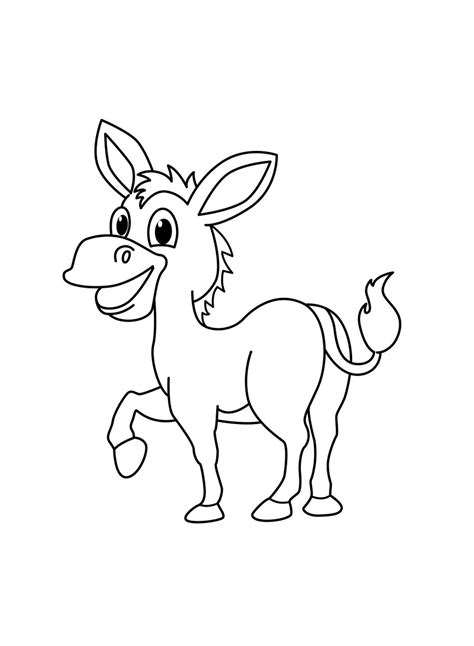 smiling donkey coloring page  printable coloring pages