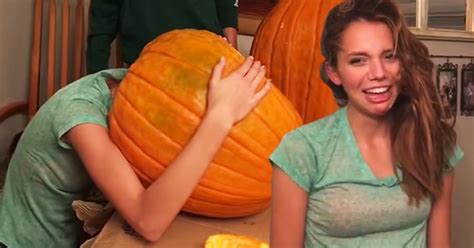 This Girl Got Her Head Stuck Inside A Pumpkin Because Halloween
