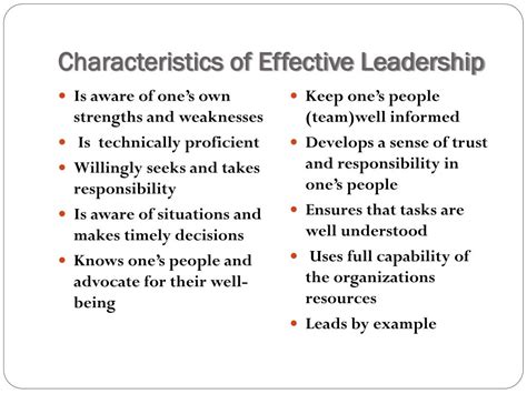 characteristics  effective leadership powerpoint