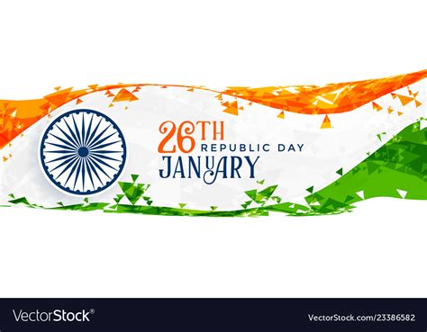 26th january happy republic day banner royalty free vector