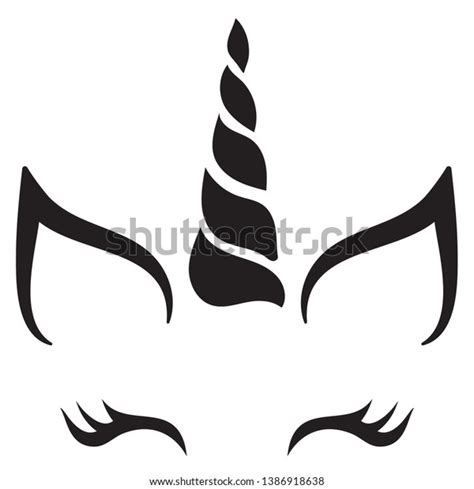 unicorn face vector silhouette horn ears stockvector rechtenvrij