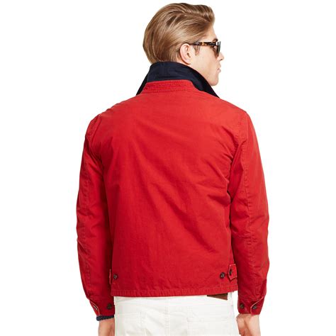 red cotton windbreaker jacket designer jackets