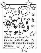 Coloring Pages July Fourth 4th Sunday School Printable Kids Firecracker Church Crafts Mouse Galatians Collection Scripture Christ Sheets Color Bible sketch template