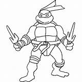 Coloring Ninja Turtle Printable Print sketch template